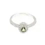 Red tourmaline & zirconium ring in rhodium-plated 925 silver x 1pc
