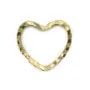 Spacers heart in raw brass 6mm x 20pcs