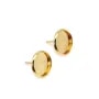 Pendientes de botón para cabujón de 12 mm - Acero inoxidable 304 dorado x 2 uds.