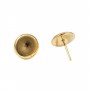 Clous d'oreilles pour cabochon 10mm - Acier Inox 304 doré x 2pcs