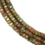 Unakite rondelle hexagonale facetté 3x6mm x 39cm