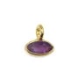 Anhänger Amethyst facettiertes Auge, 925er Silber vergoldet mit Feingold 6x7mm x 1 Stück