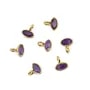 Anhänger Amethyst facettiertes Auge, 925er Silber vergoldet mit Feingold 6x7mm x 1 Stück
