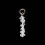 Pingente Herkimer (Quartzo diamante) bruto 3x11mm - Banhado a ouro x 1 unidade