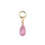 Charme Smeraldo rosa a goccia sfaccettato 3x5mm - Gold Filled x 1pz