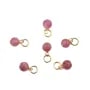 Rhodonite charm round 4mm - Gold Filled x 1pc