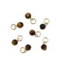Ciondolo Occhio di Tigre tondo 4mm - Gold Filled x 1pz