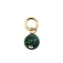 Colgante de malaquita redonda de 4 mm - Gold Filled x 1 pieza