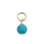 Breloque Howlite teinté turquoise rond 4mm - Gold Filled x 1pc