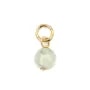 Colgante de prehnita redonda de 4 mm - Gold Filled x 1 pieza