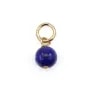 Colgante Lapislázuli redondo de 4 mm - Baño de oro x 1 pieza