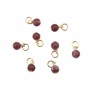 Colgante de Lepidolita redondo de 4 mm - Baño de oro x 1 pieza