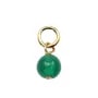 Colgante de ágata verde redonda de 4 mm - Gold Filled x 1 pieza
