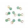 Aventurine charm round 4mm - Gold Filled x 1pc
