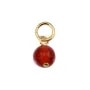 Charme Agata rossa tonda 4mm - Gold Filled x 1pz