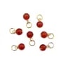 Charme Agata rossa tonda 4mm - Gold Filled x 1pz