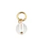 Quarz Anhänger rund 4mm - Gold gefüllt x 1 Stück
