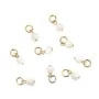 Colgante de nácar blanco redondo de 4 mm - Gold Filled x 1 pieza