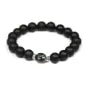 Armband aus mattem schwarzen Achat & Tahiti-Zuchtpfperle