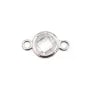Spacer round 6x10mm zirconia oxide set - Rhodium plated 925 silver x 2pcs
