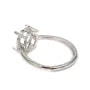 Anillo ajustable para engastar cabujón ovalado de 8x10mm - Plata 925 rodinada x 1ud.