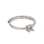 Verstellbarer Ring für runden Cabochon 4mm - Rhodiniertes 925er Silber x 1 Stück