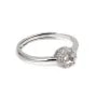 Anillo ajustable con pavé para engaste redondo de 4 mm - circonia cúbica y plata de ley 925 rodinada x 1 ud.