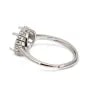 Adjustable pave ring for round setting 8mm - cubic zirconia & Rhodium-plated 925 Silver x 1pc