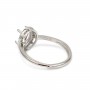 Anillo ajustable con pavé para engaste ovalado de 6x8mm - circonia cúbica y Plata de ley 925 rodinada x 1ud.
