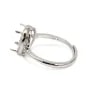 Anillo ajustable con pavé para engaste ovalado de 8x10mm - circonia cúbica y Plata 925 rodinada x 1 pieza