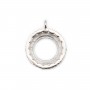 Pendente incastonato per montatura rotonda da 8 mm - zircone cubico e Argento 925 rodio x 1 pezzo