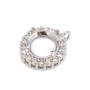 Paved pendant for round setting 8mm - cubic zirconia & Rhodium-plated Sterling Silver x 1pc