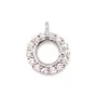 Pendente incastonato per montatura rotonda da 6 mm - zircone cubico e Argento 925 rodio x 1 pezzo