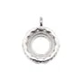 Pendentif pavé pour serti rond 6mm - oxyde de zirconium & Argent 925 rhodié x 1pc