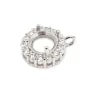 Pendente incastonato per montatura rotonda da 6 mm - zircone cubico e Argento 925 rodio x 1 pezzo