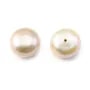 Perle de culture d'eau douce, semi-percée, saumon, bouton, 12-13mm x 1 Stück