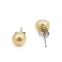 925 silver earring freshwater pearl yellow 8mm x 2pcs