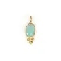 Pingente de Calcedônia oval em prata 925 dourada a ouro fino 4x11mm x 2 peças