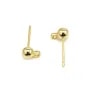 Clous d'oreilles boule plaqué "flash" or 3mm x 2pcs
