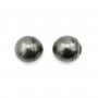 Perle de culture de Tahiti, semi-ronde, 10.5-11mm x 2pcs