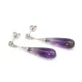 Boucles d'oreilles Améthyste goutte 7x23mm - Argent 925 Rhodié x 2pcs