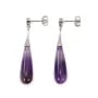 Amethyst-Tropfenohrringe 7x23mm - Rhodiniertes 925er Silber x 2 Stück