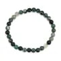Bracelet Agate mousse rond 6mm - Elastique x 1pc
