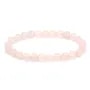 Bracciale in quarzo rosa tondo 8mm - Elastico x 1pz