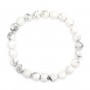 Bracelet Howlite rond 8mm - Elastique x 1pc