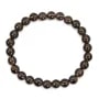 Smoky Quartz round bead bracelet 8mm - Elastic x 1pc