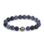 Armband Tahiti-Zuchtparle & matte Sodalith 10mm - Elastisch x 1 Stk.