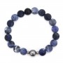 Armband Tahiti-Zuchtparle & matte Sodalith 10mm - Elastisch x 1 Stk.