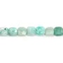 Amazonite bleu, de forme carré facettée 8mm x 39cm