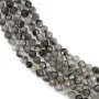 Faceted Larvikite round beads 3mm x 39cm